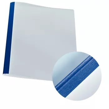 Leitz Carpetas de encuadernación térmica lino 3 mm, A4, Cartón, Azul, Transparente, 30 hojas, 240 g/m², 80 g/m²