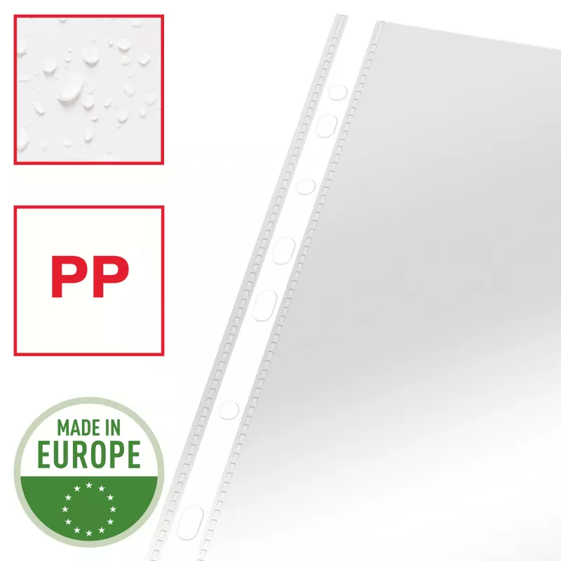 Esselte funda Heavy Duty 105my A4, 210 x 297 mm (A4), transparente, polipropileno (PP), superior, 0,105 mm, 230 mm