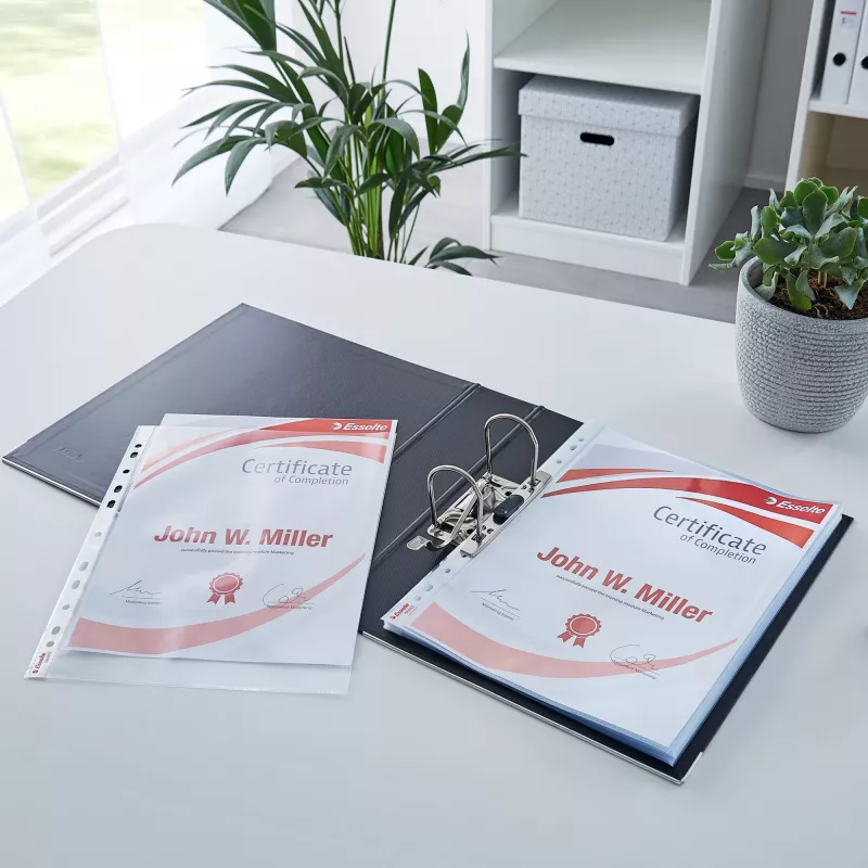 Esselte funda Heavy Duty 105my A4, 210 x 297 mm (A4), transparente, polipropileno (PP), superior, 0,105 mm, 230 mm
