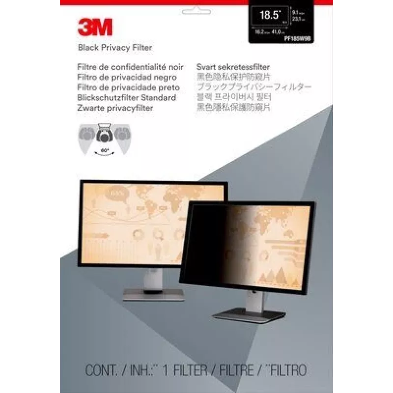3M PF185W9B Filtro de privacidad 47 cm (18,5 inch) Filtro de privacidad para monitor sin marco