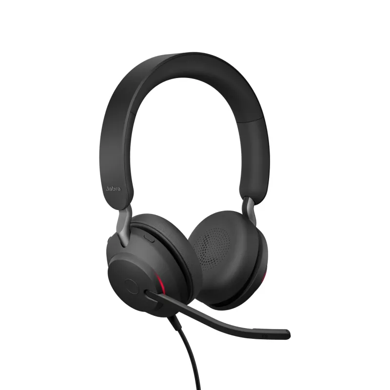Jabra Evolve2 40 USB-C, UC estéreo, con cable, oficina/call center, 20 - 20000 Hz, 188 g, auricular, negro