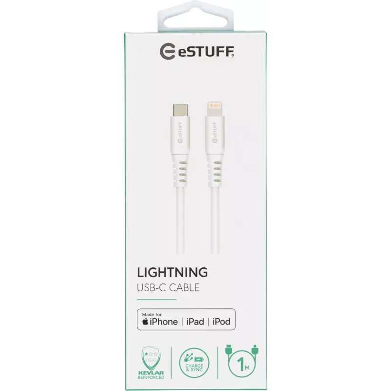 eSTUFF ES602101 Cable Lightning 1 m blanco