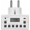 Enchufe inteligente MicroConnect GRUTIMER3 — temporizador para interiores con LCD, 110×81×78 mm, blanco