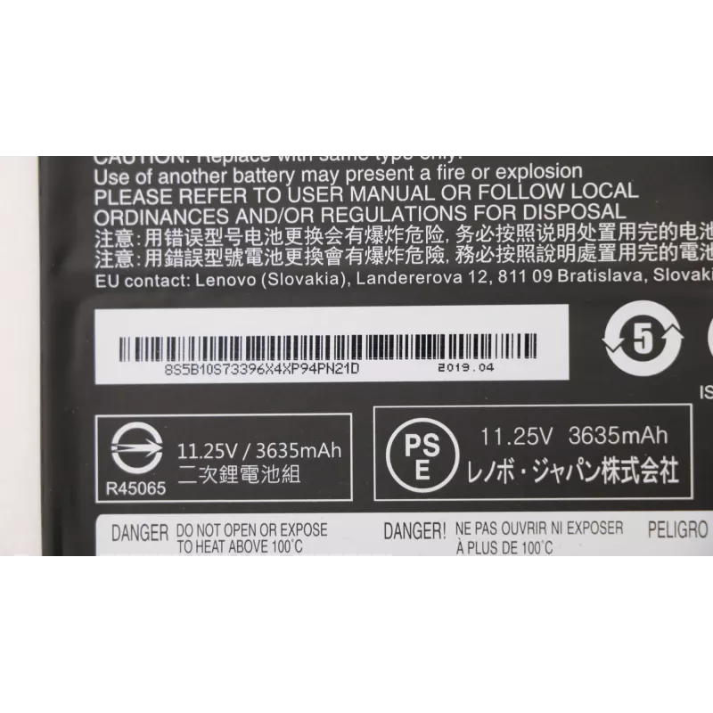 Batería Lenovo 42 Wh ion-litio 5B10S73396 — repuesto interno para portátil, capacidad 42 Wh