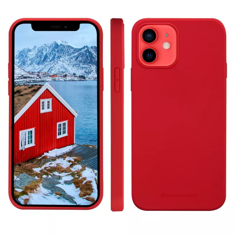 Funda de piel dbramante1928 Greenland para iPhone 12 mini — Rojo, compatible con 5,4