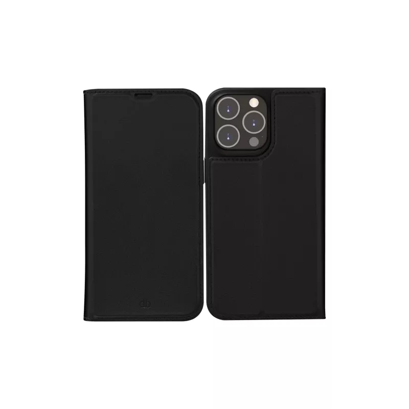 Funda tipo folio para móvil dbramante1928 Oslo para iPhone 14 Pro Max — Negro, 3 compartimentos para tarjetas, soporte de mesa, compatible con 6,7