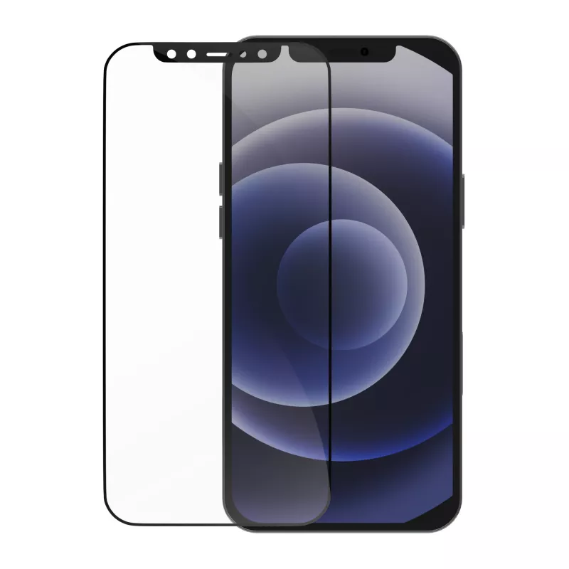 dbramante1928 Eco-Shield - iPhone 12/12 Pro - Borde negro, Apple, iPhone 12, iPhone 12 Pro, Resistente al polvo, Resistente a rayaduras, Negro, Transparente, 1 ud.