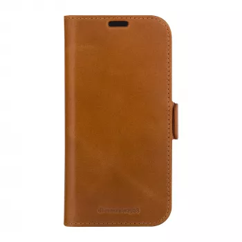 Funda tipo folio para móvil dbramante1928 Copenhagen para iPhone 15 Pro – Tan, 3 compartimentos para tarjetas, monocromático marrón