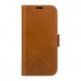 Funda tipo folio para móvil dbramante1928 Copenhagen para iPhone 15 Pro – Tan, 3 compartimentos para tarjetas, monocromático marrón