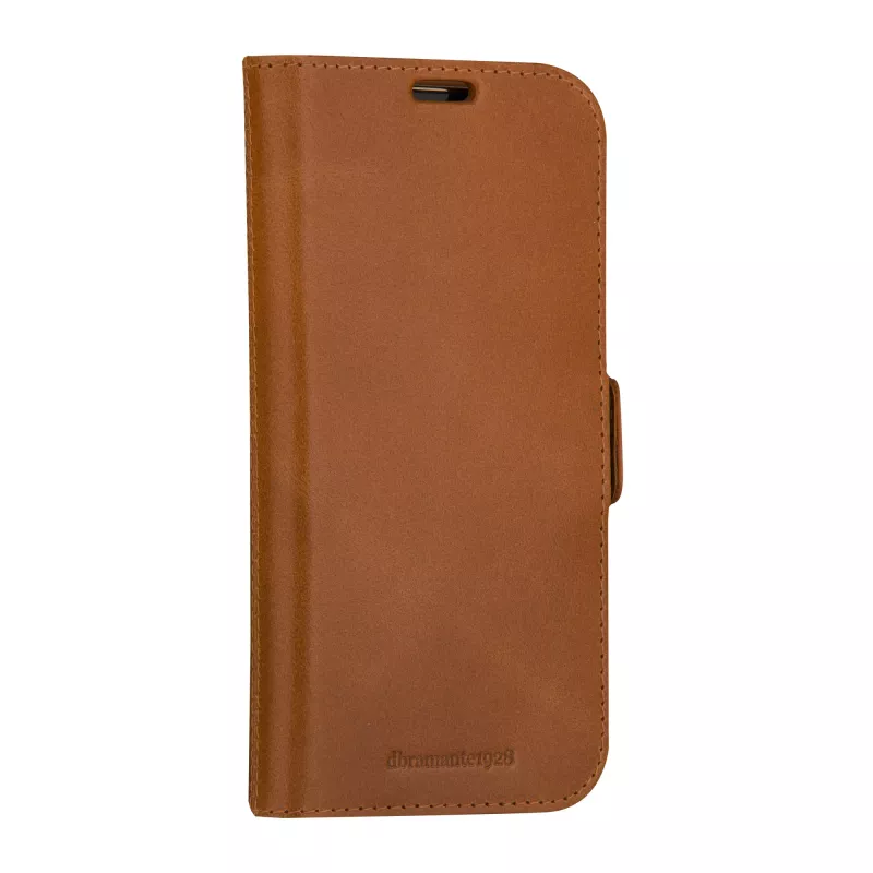 Funda tipo folio para móvil dbramante1928 Copenhagen para iPhone 15 Pro – Tan, 3 compartimentos para tarjetas, monocromático marrón
