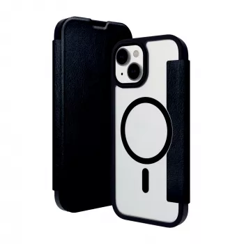 dbramante1928 Helsinki - Funda tipo flip para móvil - compatible con MagSafe - plástico, piel vegana - negro