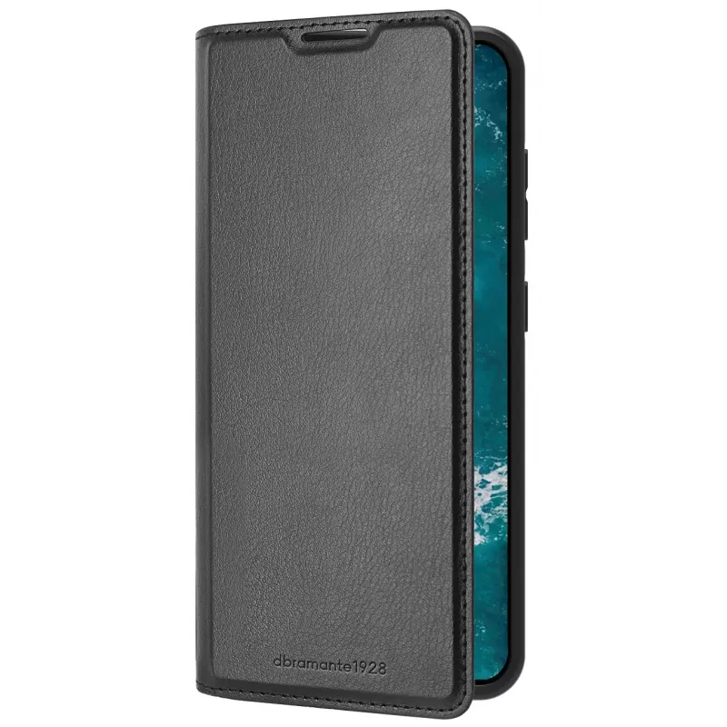 Funda tipo libro dbramante1928 Galaxy A55 5G negra monocromática