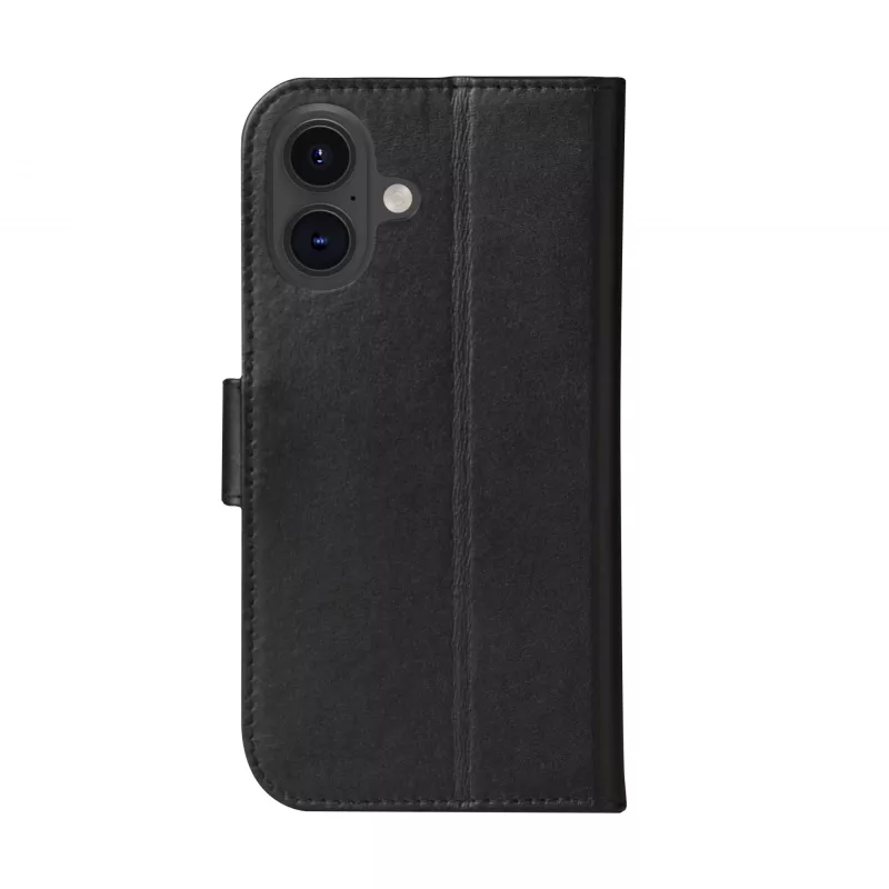 Funda tipo libro dbramante1928 iPhone 16 negra 3 compartimentos para tarjetas