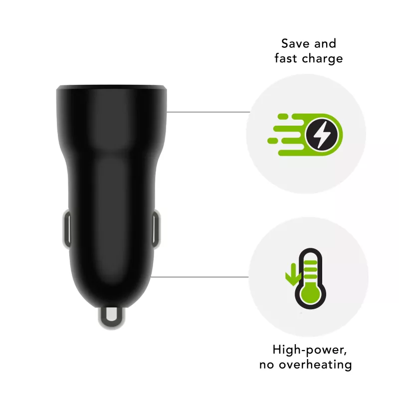 Cargador de coche dbramante re-charge USB-A 18W – 12–24V, 1× USB-A, Negro