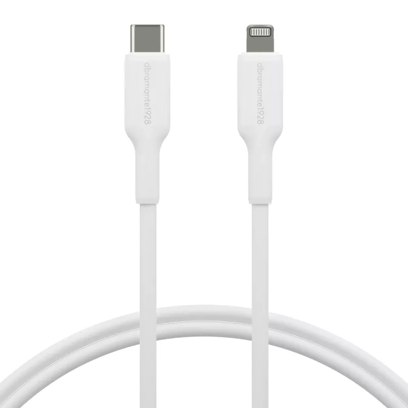 dbramante1928 re-charge - Cable 1 m USB-C a Lightning - Blanco, 1 m, USB C, USB 2.0, 0,48 Gbit/s, Blanco