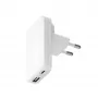 dbramante dbramante1928 Pro EU/US cargador fino — USB-C 20 W + USB-A 18 W, Blanco, AC para interiores
