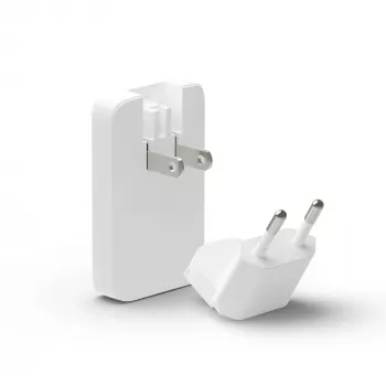 dbramante dbramante1928 Pro EU/US cargador fino — USB-C 20 W + USB-A 18 W, Blanco, AC para interiores