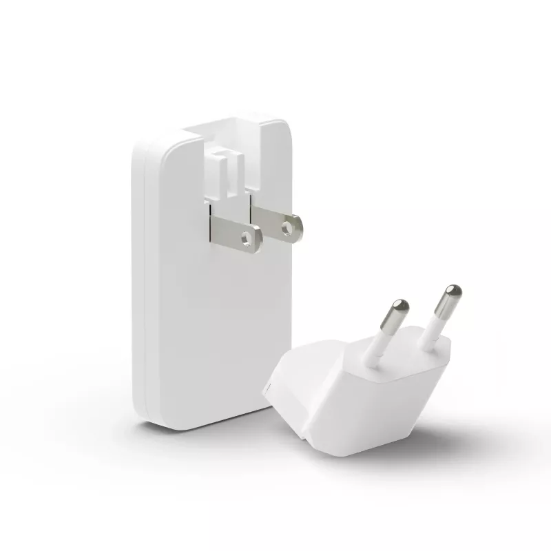 dbramante dbramante1928 Pro EU/US cargador fino — USB-C 20 W + USB-A 18 W, Blanco, AC para interiores