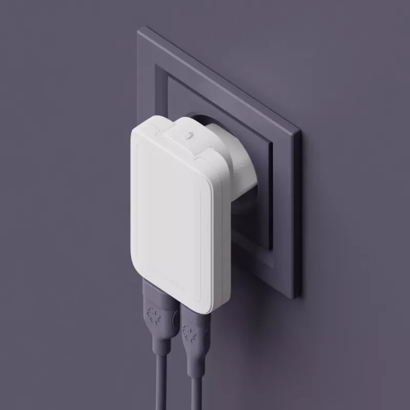 dbramante dbramante1928 Pro EU/US cargador fino — USB-C 20 W + USB-A 18 W, Blanco, AC para interiores