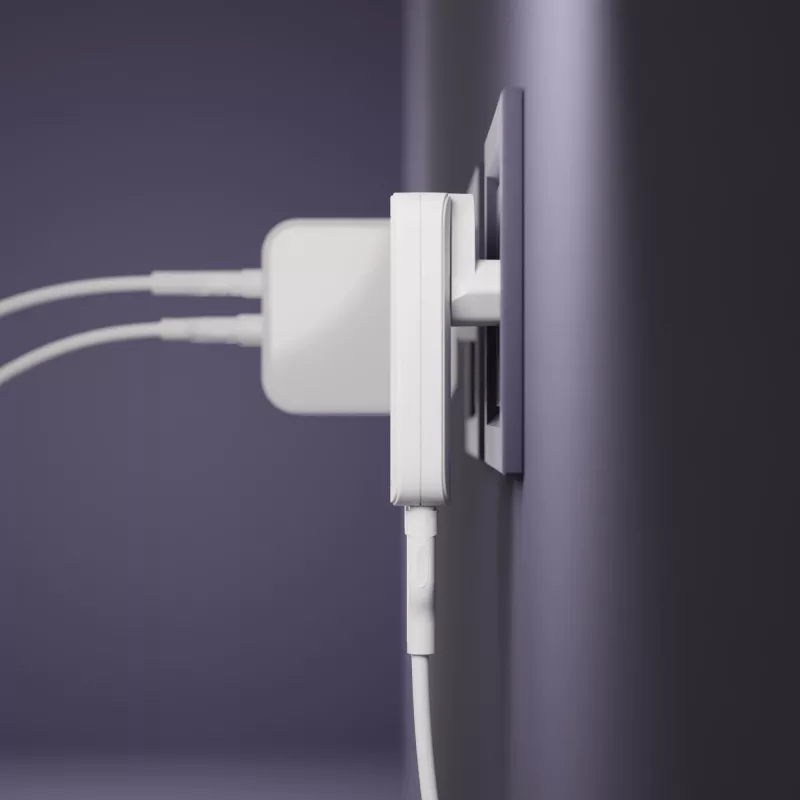 dbramante dbramante1928 Pro EU/US cargador fino — USB-C 20 W + USB-A 18 W, Blanco, AC para interiores