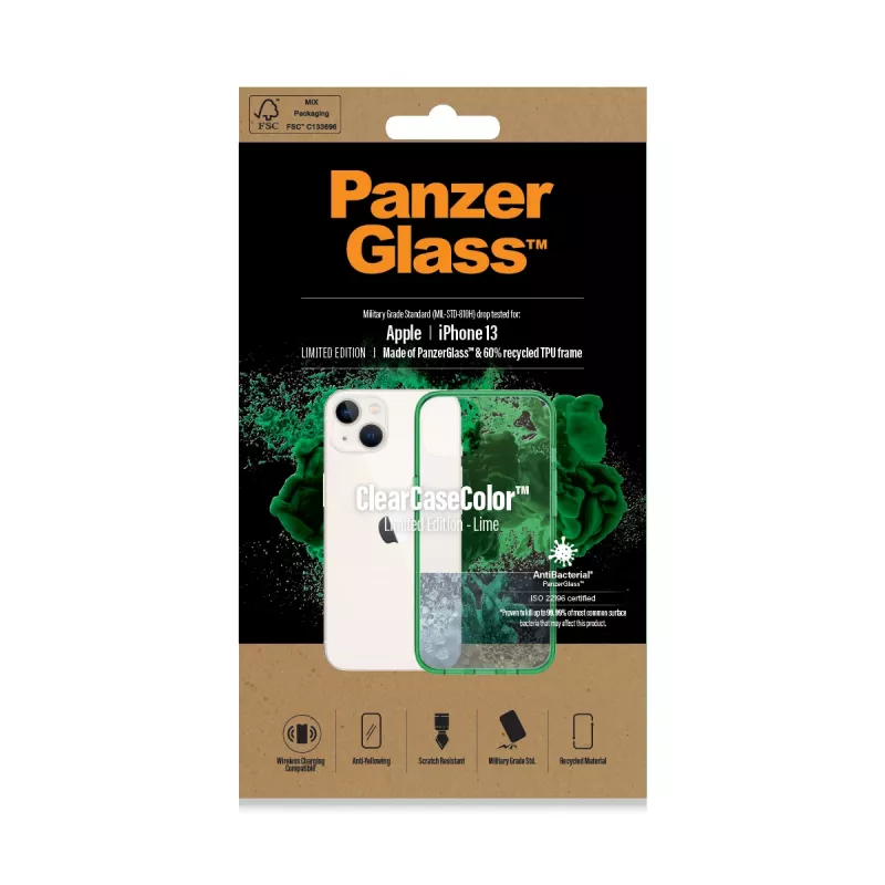 Funda ClearCaseColor PanzerGlass Apple iPhone 13 Lime 0334