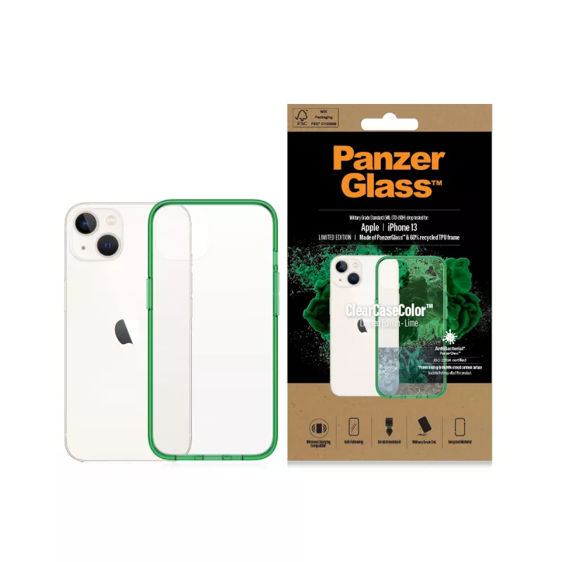 Funda ClearCaseColor PanzerGlass Apple iPhone 13 Lime 0334