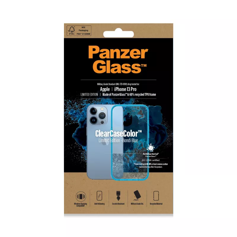 Funda PanzerGlass ClearCaseColor iPhone 13 Pro Bondie Blue