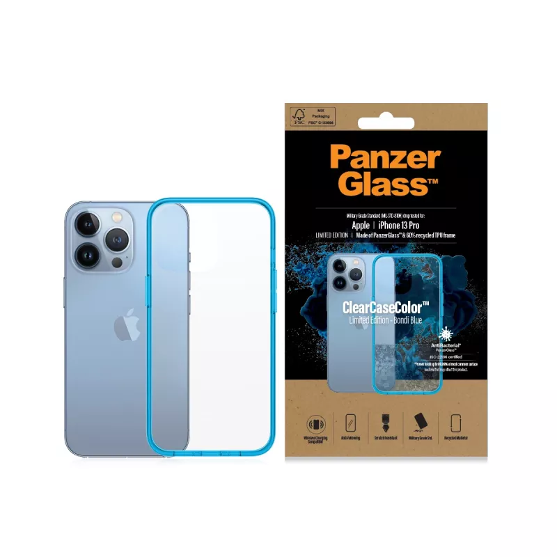 Funda PanzerGlass ClearCaseColor iPhone 13 Pro Bondie Blue