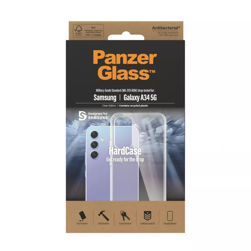 PanzerGlass ® HardCase transparente Samsung Galaxy A34 5G, funda, Samsung, Samsung - Galaxy A34 5G, transparente
