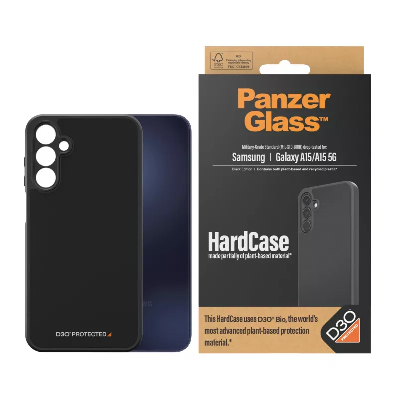 PanzerGlass® HardCase negro con D3O® Samsung Galaxy A15 | A15 5G