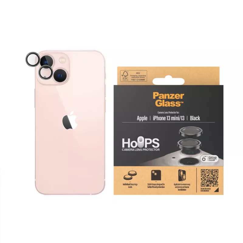 PanzerGlass Hoops protector de lentes de cámara iPhone 13 mini 13 negro resistente a arañazos
