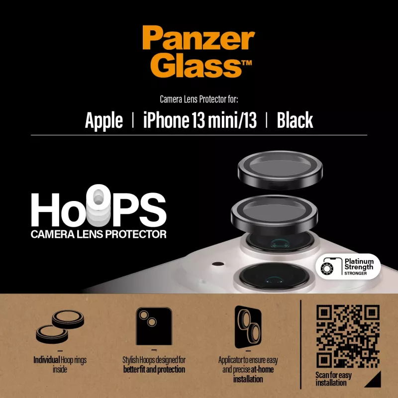 PanzerGlass Hoops protector de lentes de cámara iPhone 13 mini 13 negro resistente a arañazos
