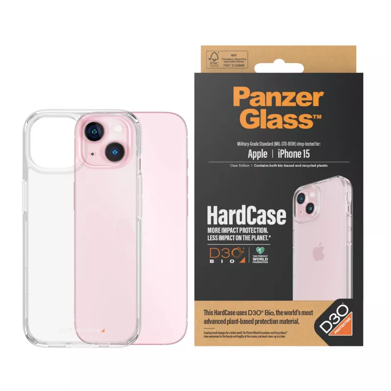 PanzerGlass® HardCase transparente con D3O® iPhone 15