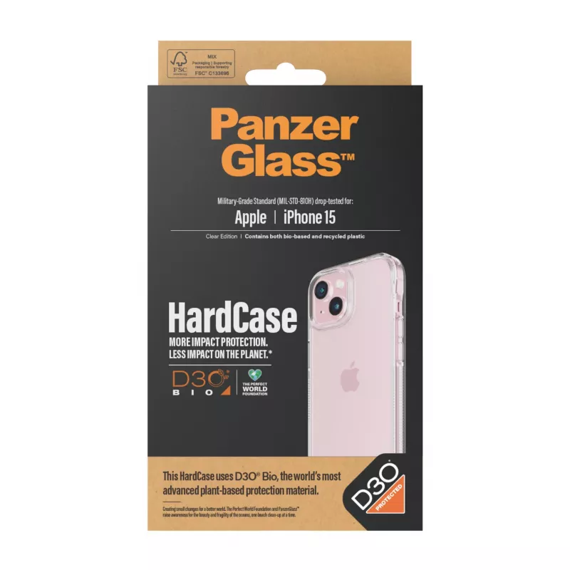 PanzerGlass® HardCase transparente con D3O® iPhone 15