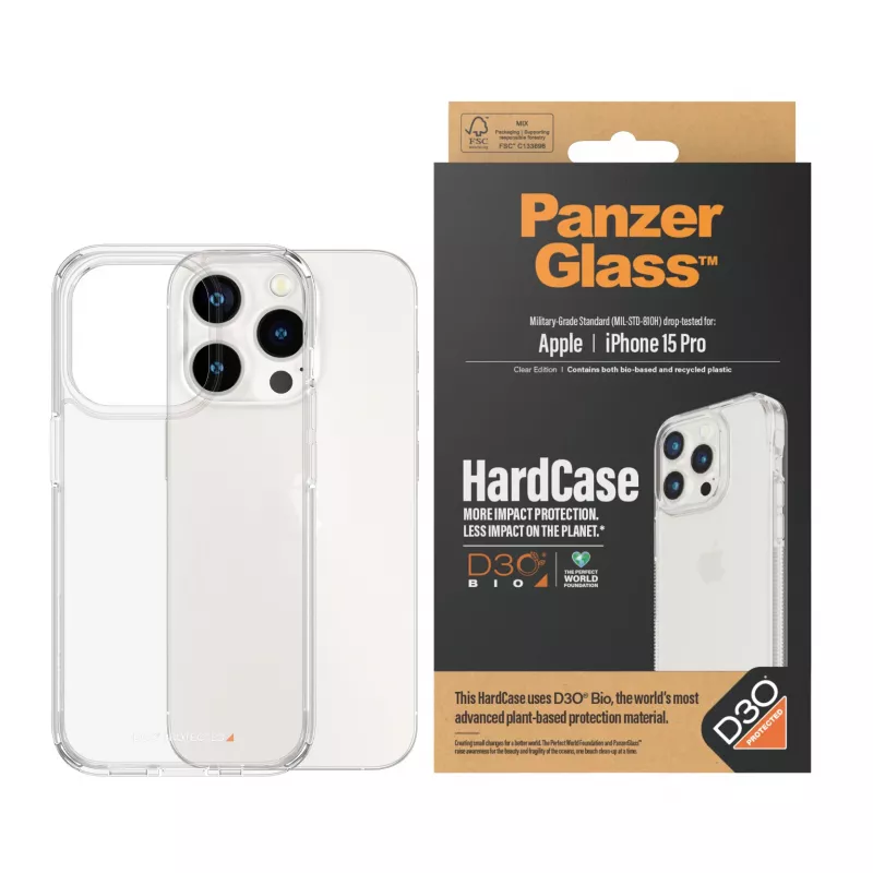 PanzerGlass® HardCase transparente con D3O® iPhone 15 Pro