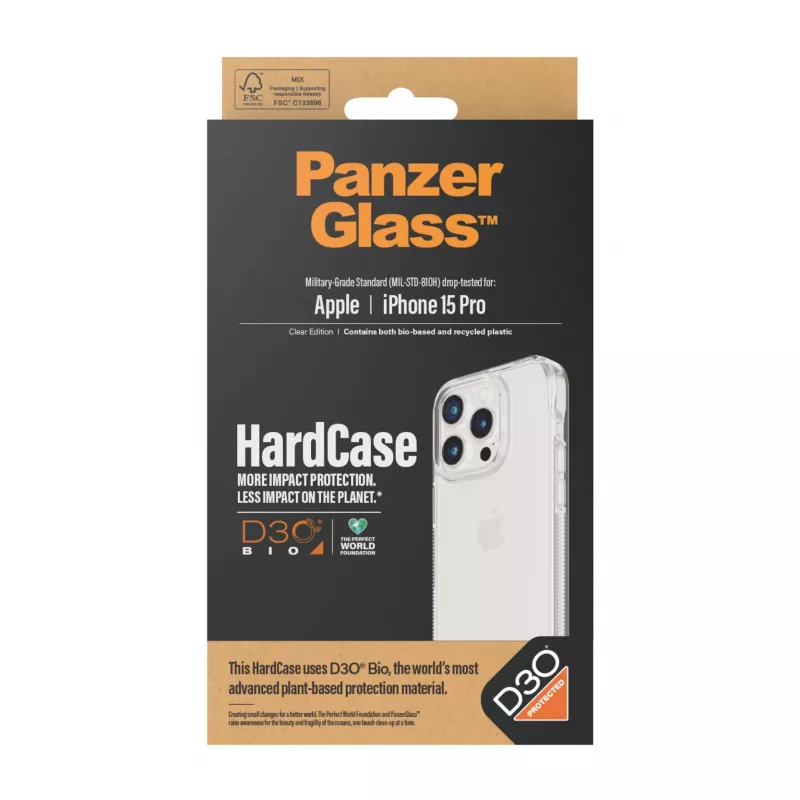 PanzerGlass® HardCase transparente con D3O® iPhone 15 Pro