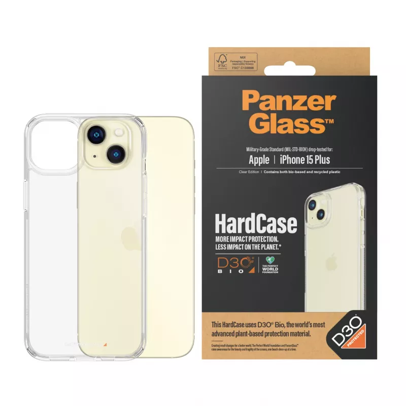 PanzerGlass ® HardCase transparente con D3O® iPhone 15 Plus, funda, Apple, Apple - iPhone 15 Plus, transparente