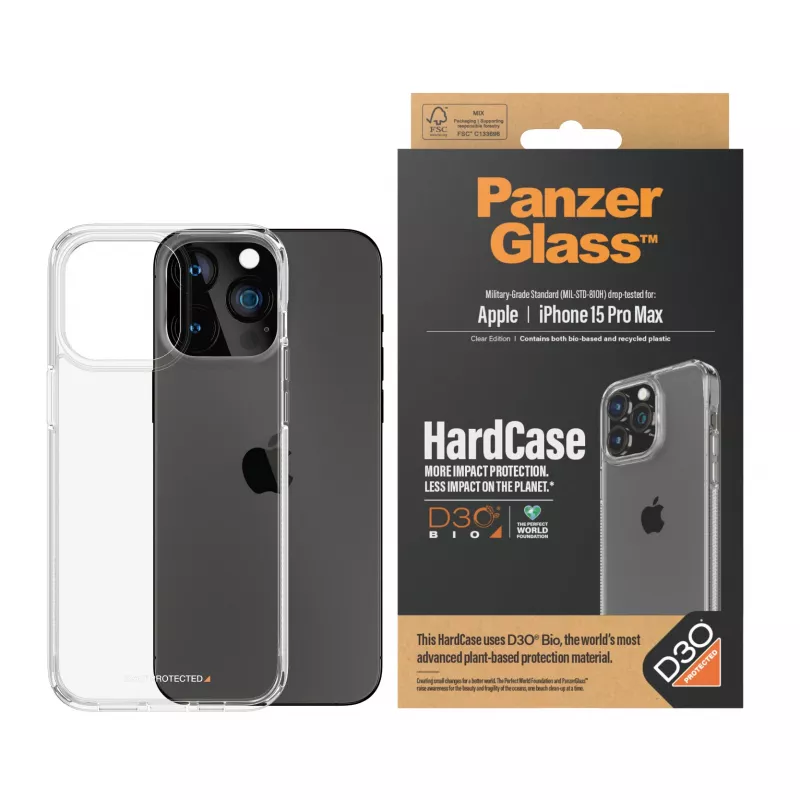 PanzerGlass® HardCase transparente con D3O® iPhone 15 Pro Max