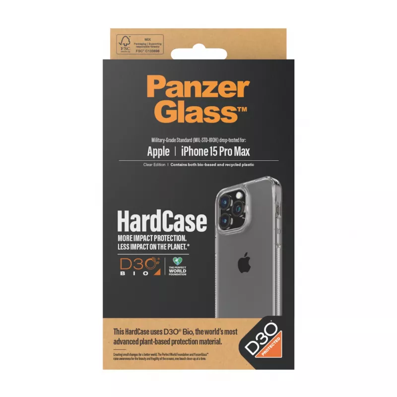PanzerGlass® HardCase transparente con D3O® iPhone 15 Pro Max