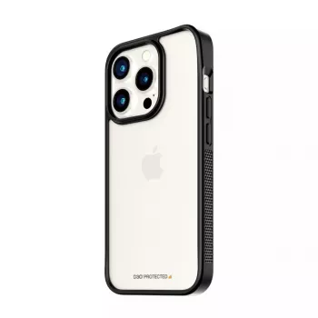 PanzerGlass ® ClearCase transparente con marco negro y D3O® para iPhone 15 Pro