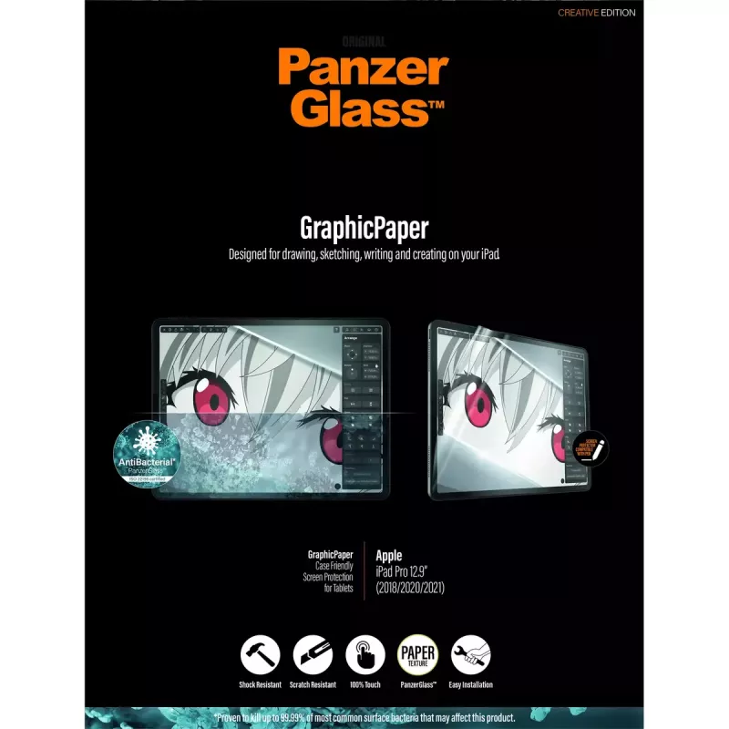 PanzerGlass ® GraphicPaper® protector de pantalla iPad Pro 12,9'' (2018–2022) | ajuste ultraancho