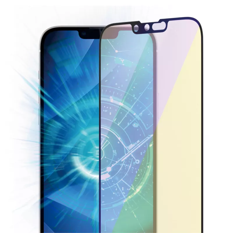 PanzerGlass ® protector de pantalla anti luz azul iPhone 14 Plus | 13 Pro Max | Ultra-Wide Fit con EasyAligner