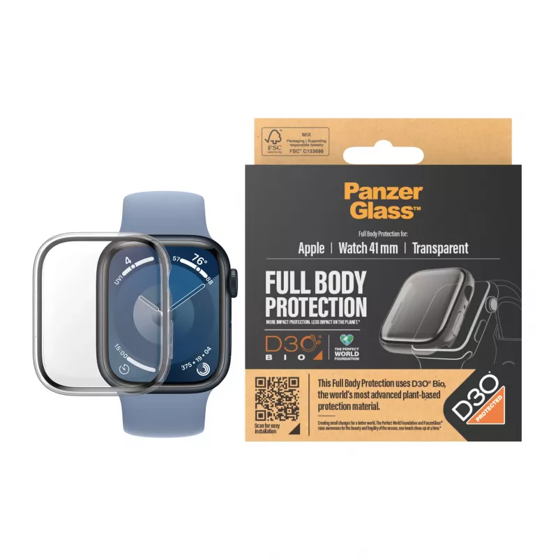 PanzerGlass protector de pantalla Full Body Apple Watch Series 9 41mm Transparente