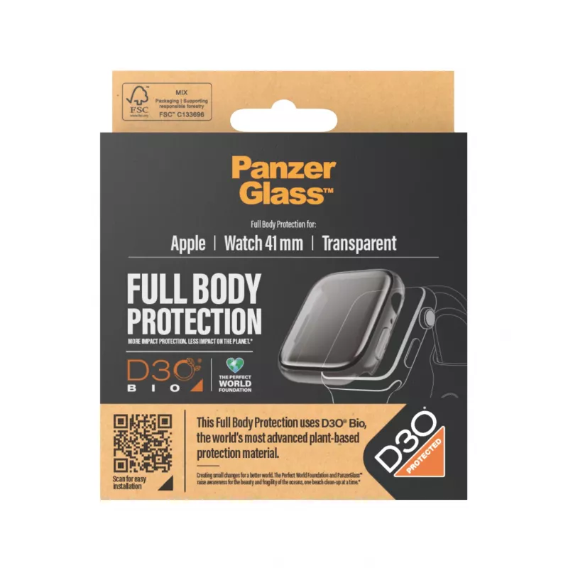 PanzerGlass protector de pantalla Full Body Apple Watch Series 9 41mm Transparente
