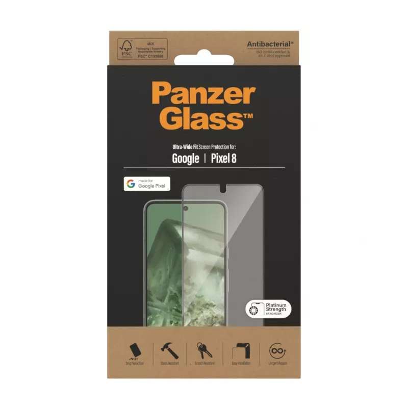 PanzerGlass® protector de pantalla Google Pixel 8 | Ultra-Wide Fit
