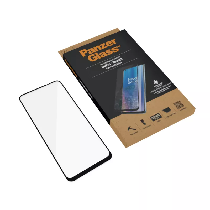 Protector de pantalla PanzerGlass OnePlus Nord 2 CE Resistente a arañazos Resistente a golpes Antibacteriano
