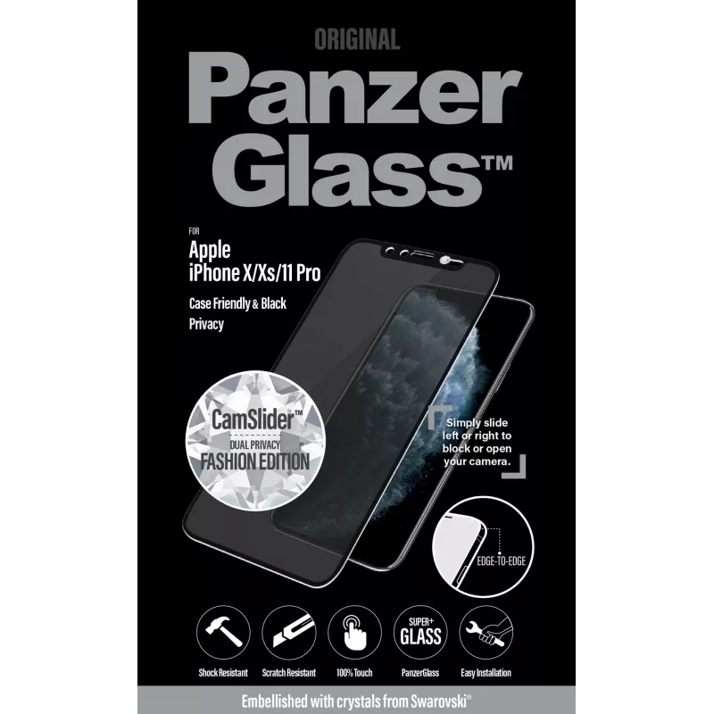 PanzerGlass® protector de pantalla de privacidad iPhone 11 Pro | Decorado con cristales Swarovski® | Sin bordes