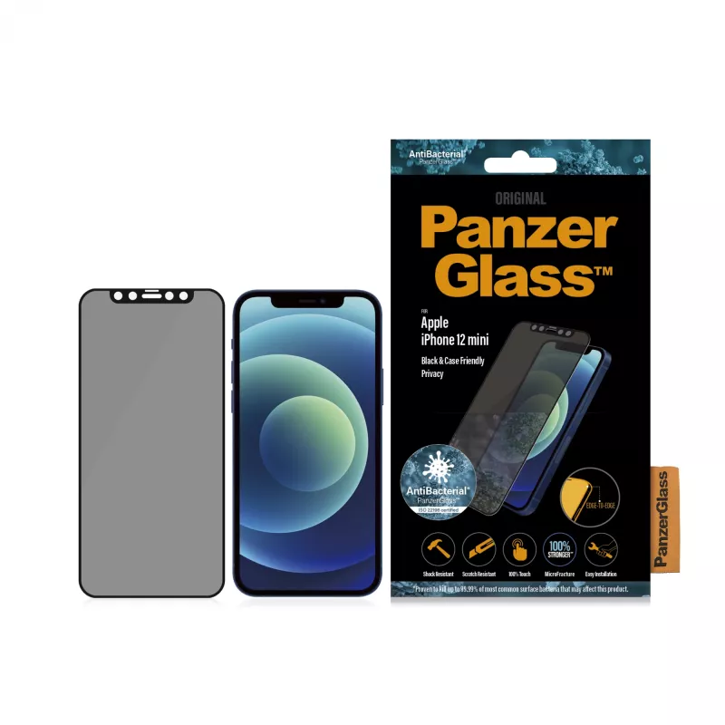PanzerGlass ® protector de pantalla de privacidad iPhone 12 Mini | Edge-to-Edge