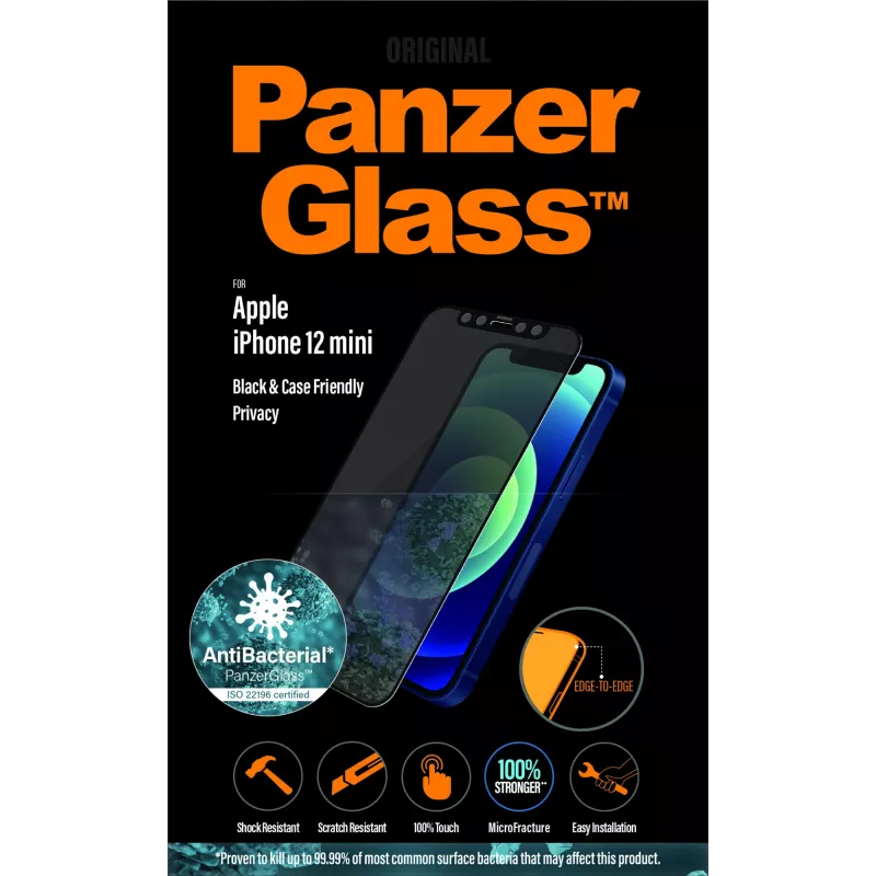 PanzerGlass ® protector de pantalla de privacidad iPhone 12 Mini | Edge-to-Edge