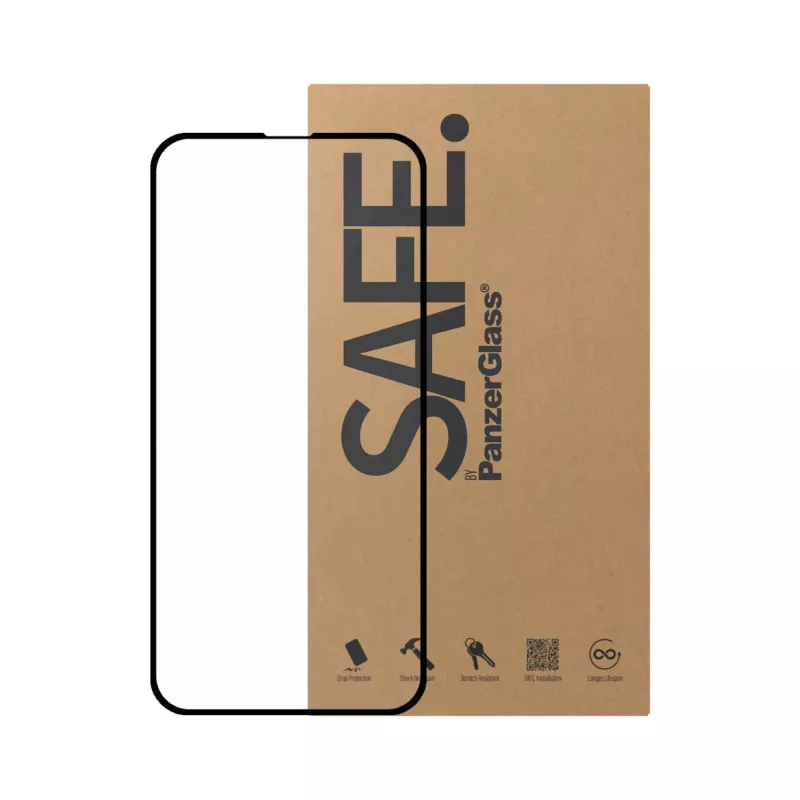 PanzerGlass SAFE. by ® protector de pantalla iPhone 14 | 13 | 13 Pro | Ultra-Wide Fit | BULK
